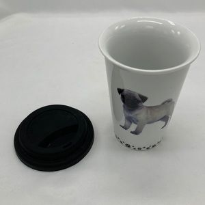 Pug Mug travel coffee cup porcelain i love my pug